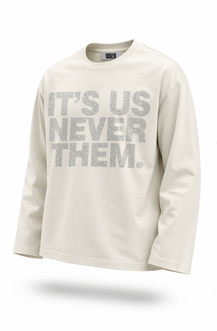 Its Us Longsleeve Rhinestone white