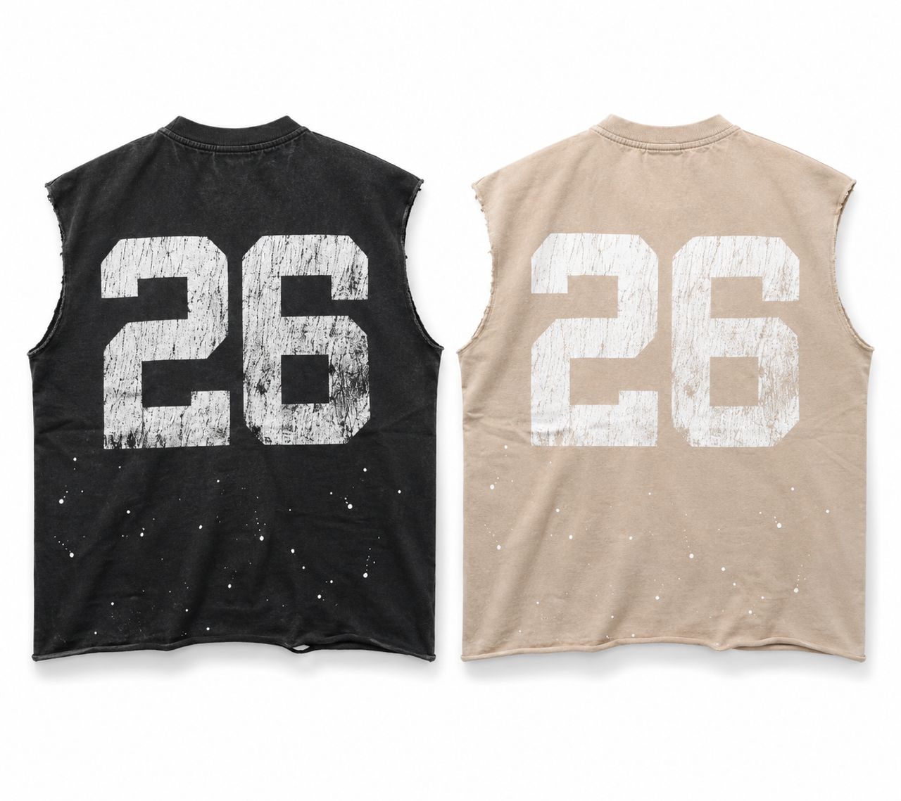 Distress Sleeveless Vintage Black