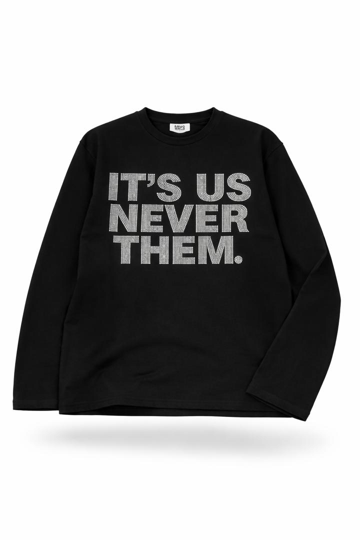 IT’S US Longsleeve Rhinestone Black