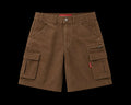 Brown cargo shorts on a white background