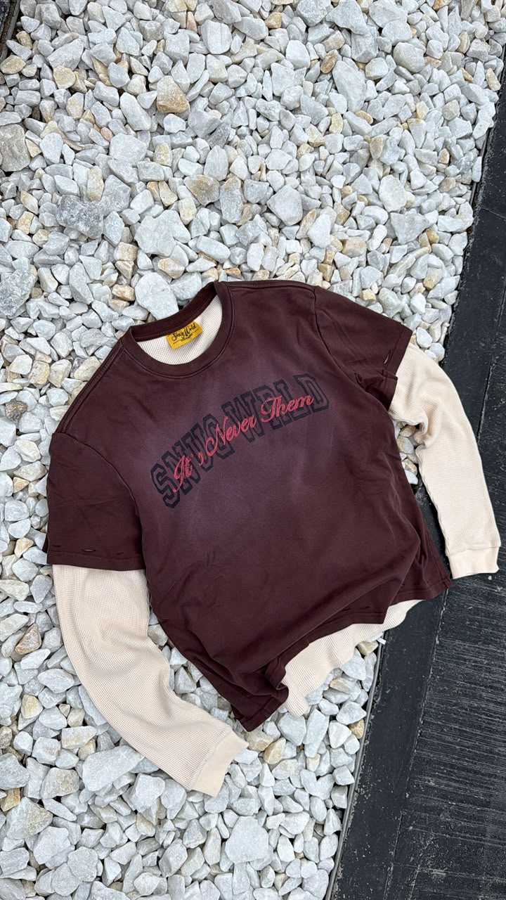 Double Layered Long Sleeve – Brown/Cream